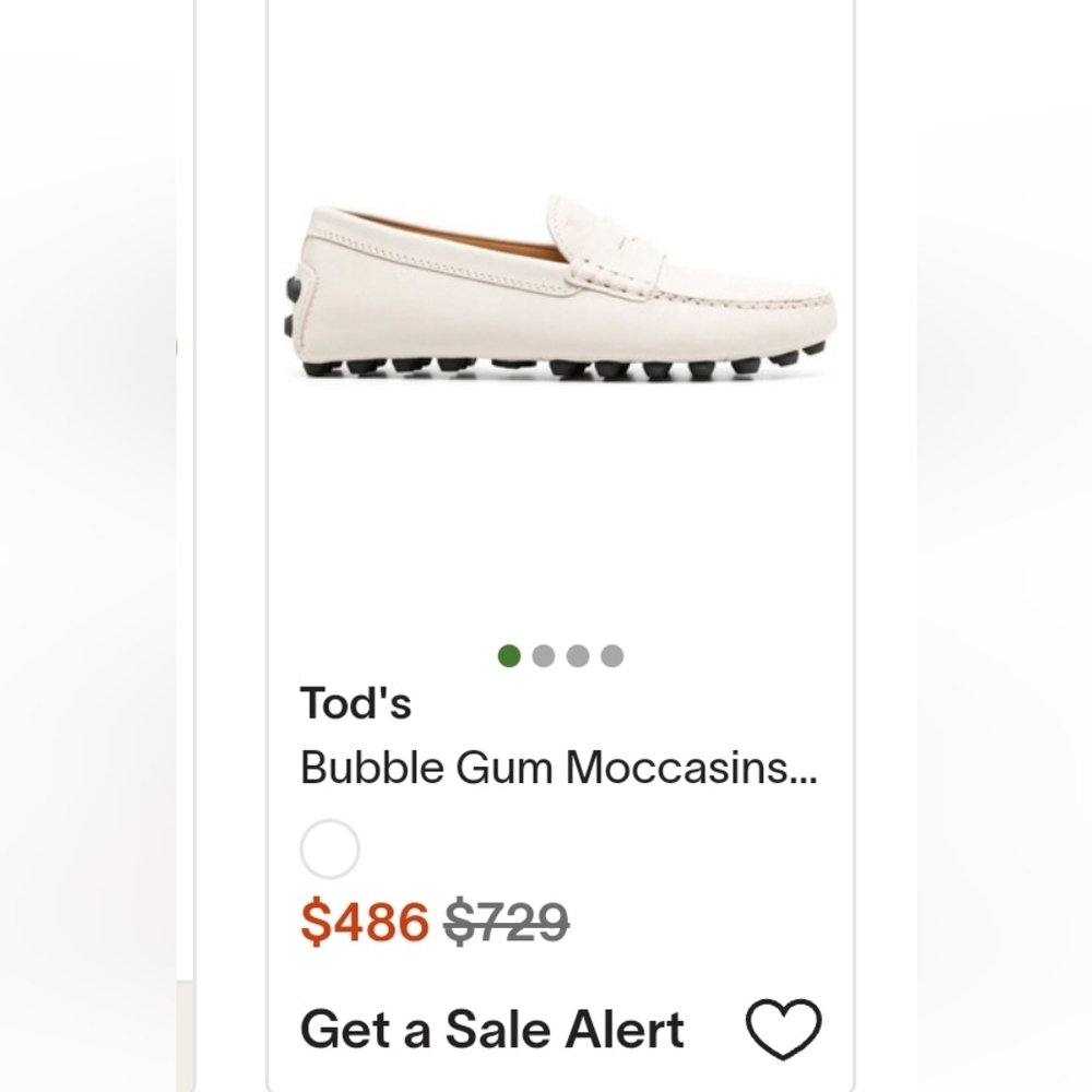 Tod's Italy Made 37 7 White Leather Tassel Driving Moccasins Flats Shoes - Picture 14 of 15